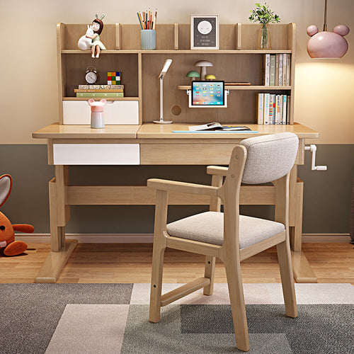 Study Desk Specification Height-Adjustable Solid Wood Study Desk with Shelf | OZSD – OZ Study Desks
