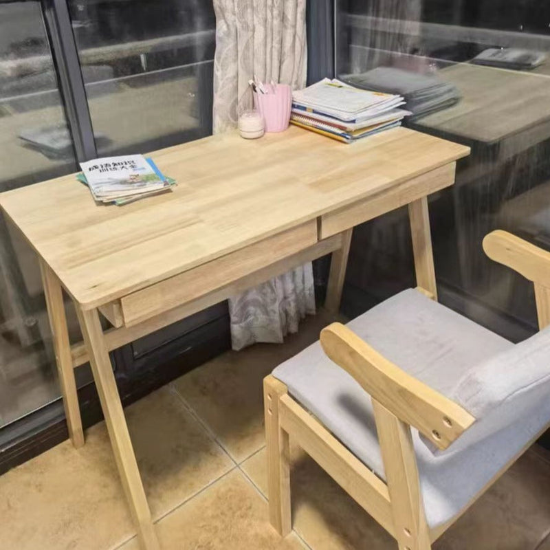 Solid Wood Study Desk /Solid Timber/Minimal Assembly/Natural Wood Colo