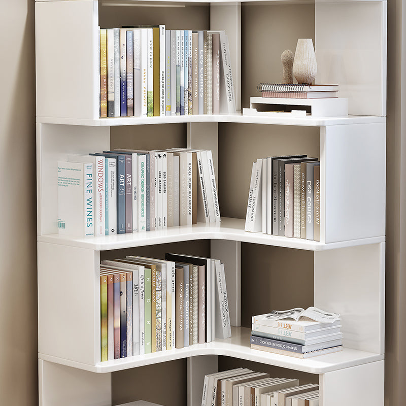 Ossab White Solid Wood Corner Shelf/Bookcase/Showcase/Rubberwood