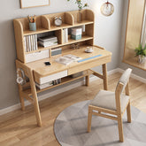 Avelinn Study Desks/Solid Wood Study Desk with Shelf/Home Office/Natural color