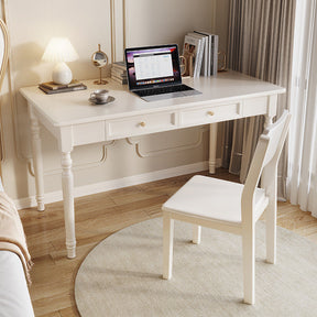White Desk with Drawers