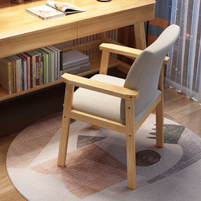 Pier Solid Timber Dining Chair /Rubberwood/Cotton and Linen/Natural wood