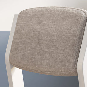 Selee Height-Adjustable Solid Timber Z Shape Chair /Rubberwood/Cotton and Linen/White