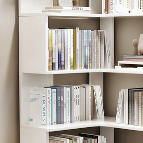 Ossab White Solid Wood Corner Shelf/Bookcase/Showcase/Rubberwood