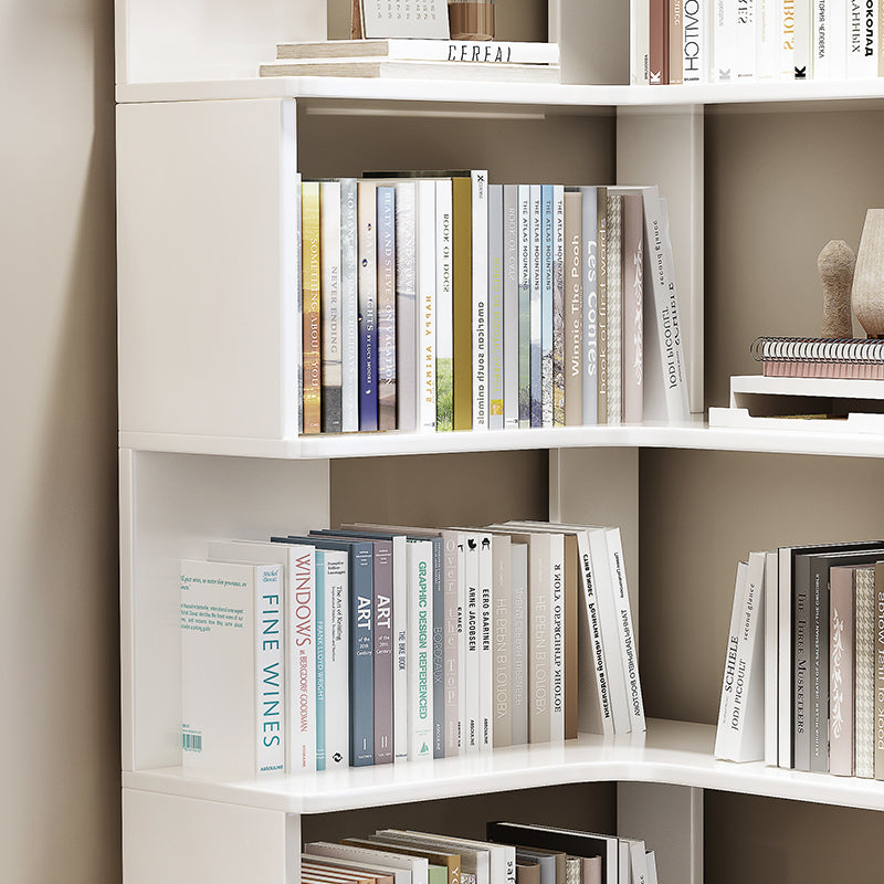 Ossab White Solid Wood Corner Shelf/Bookcase/Showcase/Rubberwood