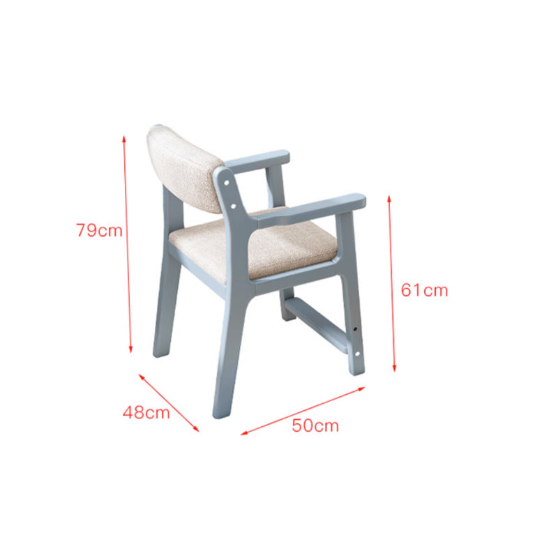 Sinoa Height Adjustable Solid Timber Study Chair /Rubberwood/Cotton and Linen