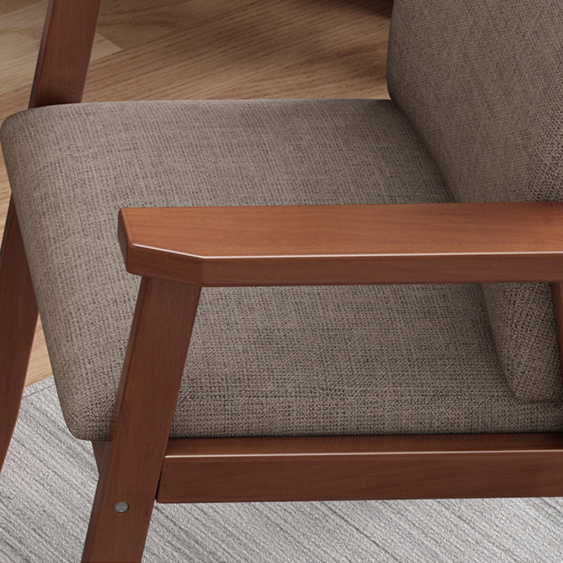 Pier Solid Timber Dining Chair /Rubberwood/Cotton and Linen/Walnut