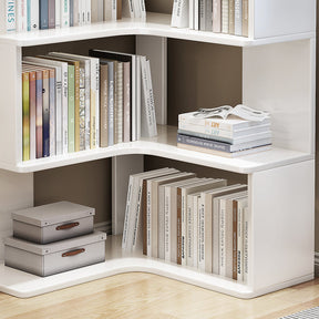 Ossab White Solid Wood Corner Shelf/Bookcase/Showcase/Rubberwood