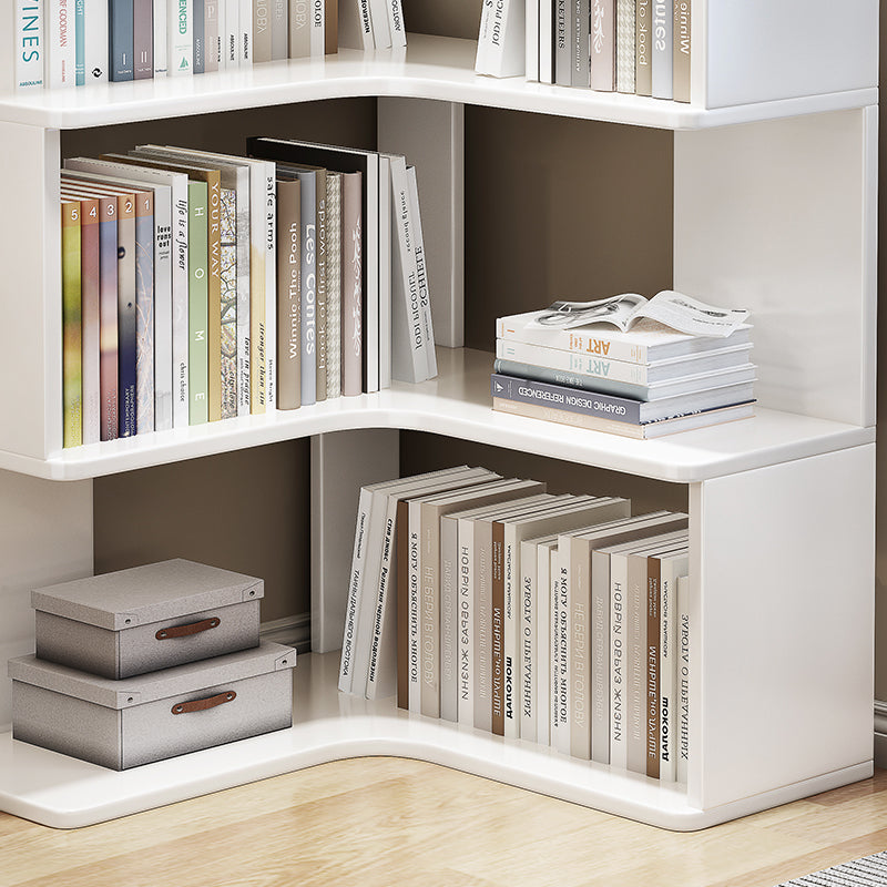 Ossab White Solid Wood Corner Shelf/Bookcase/Showcase/Rubberwood