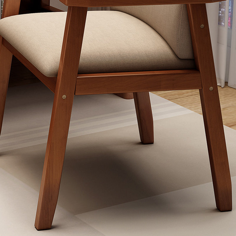 Pier Solid Timber Dining Chair /Rubberwood/Cotton and Linen/Walnut