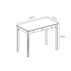 Mitch Solid Wood Study Desk /Rubberwood/Minimal Assembly/Walnut