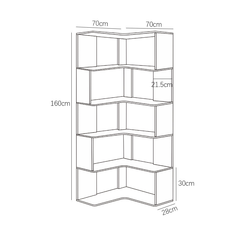 Ossab White Solid Wood Corner Shelf/Bookcase/Showcase/Rubberwood