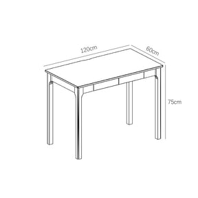 Mitch Solid Wood Study Desk /Rubberwood/Minimal Assembly/White