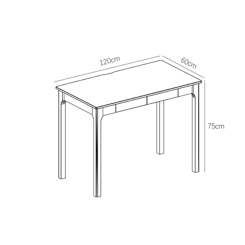 Mitch Solid Wood Study Desk /Rubberwood/Minimal Assembly/White