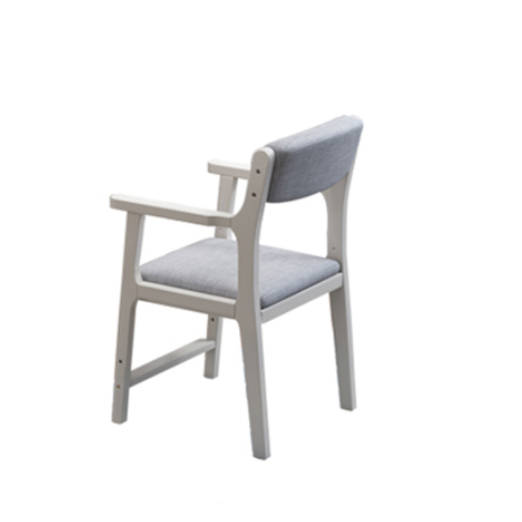 Sinoa Solid Timber Dining Chair/Study Chair/Rubberwood/Cotton and Linen/White