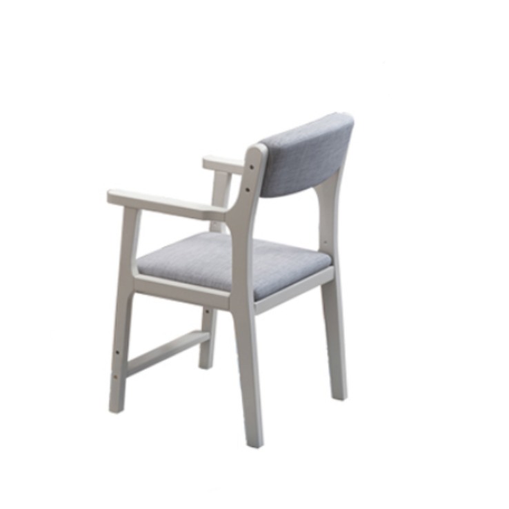 Sinoa Solid Timber Chair/Study Chair/Rubberwood/Cotton and Linen/White